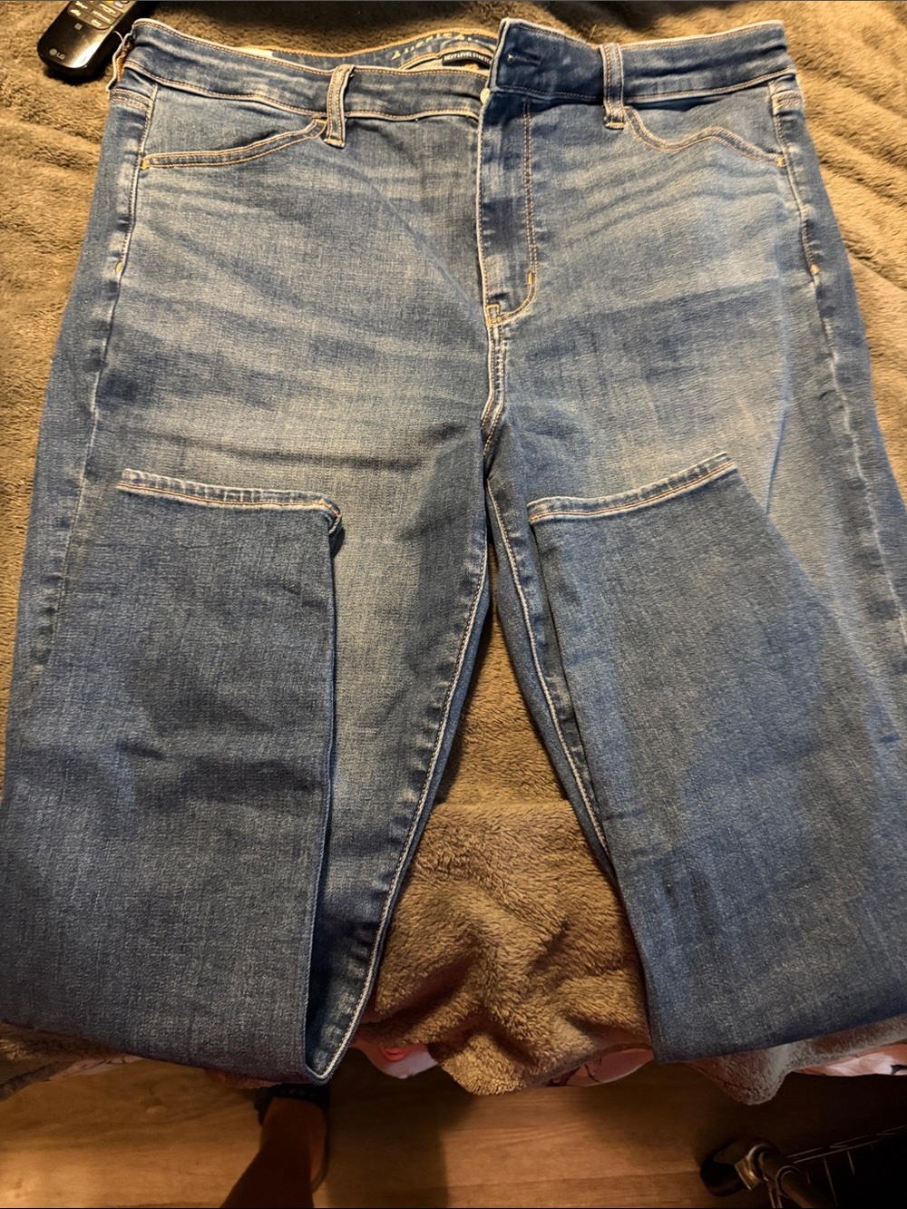 American eagle womens Blue Patch-Front Jeans